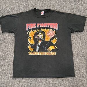 Vintage Fire Fighters‎ Take The Heat Shirt Size XL Black 80s/90s